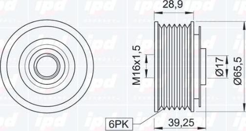 IPD 15-3439 - Шкив генератора, муфта avtokuzovplus.com.ua