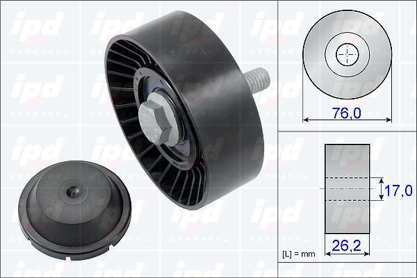 IPD 15-3801 - Направляющий ролик, поликлиновый ремень autodnr.net