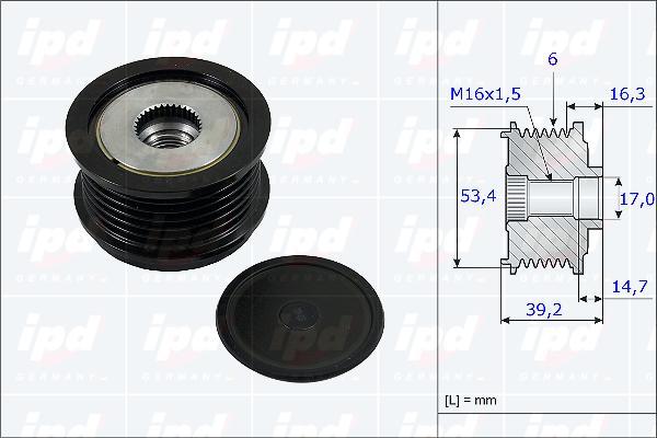 IPD 15-3814 - Шкив генератора, муфта avtokuzovplus.com.ua