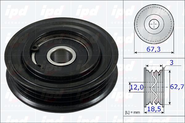 IPD 15-3822 - Направляющий ролик, поликлиновый ремень avtokuzovplus.com.ua