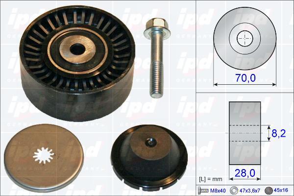 IPD 15-3825 - Направляющий ролик, поликлиновый ремень autodnr.net