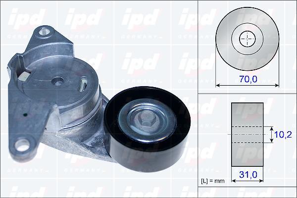 IPD 15-3842 - Натягувач ременя, клинові зуб. autocars.com.ua