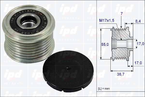 IPD 15-3848 - Шкив генератора, муфта avtokuzovplus.com.ua