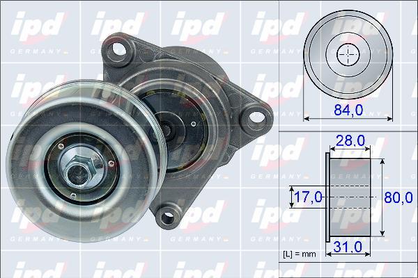 IPD 15-3863 - Натягувач ременя, клинові зуб. autocars.com.ua