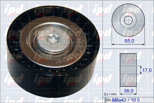 IPD 15-3870 - Направляющий ролик, поликлиновый ремень avtokuzovplus.com.ua