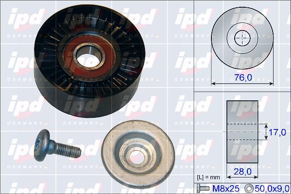 IPD 15-3889 - Направляющий ролик, поликлиновый ремень autodnr.net