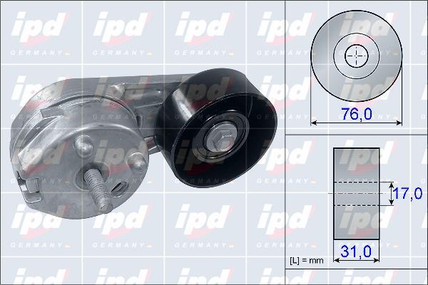 IPD 15-3948 - Натягувач ременя, клинові зуб. autocars.com.ua
