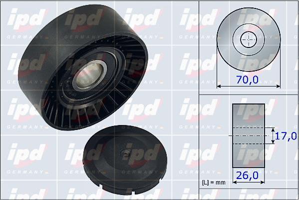 IPD 15-4002 - Направляющий ролик, поликлиновый ремень avtokuzovplus.com.ua