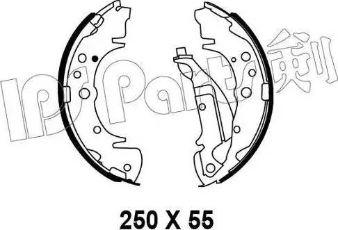 IPS Parts IBL-4K01 - Тормозные башмаки, барабанные autodnr.net