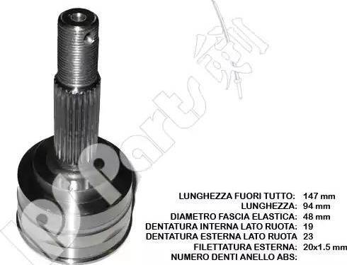 IPS Parts ICJ-10192 - Шарнирный комплект, ШРУС, приводной вал autodnr.net
