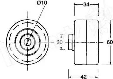 IPS Parts ITB-6121 - Паразитний / Провідний ролик, зубчастий ремінь autocars.com.ua