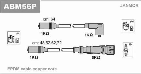 Janmor ABM56P - Комплект проводов зажигания autodnr.net