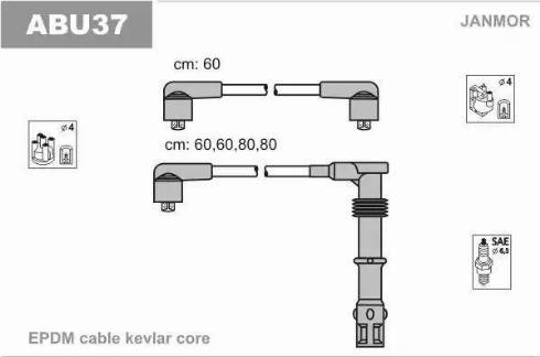 Janmor ABU37 - Комплект проводов зажигания autodnr.net