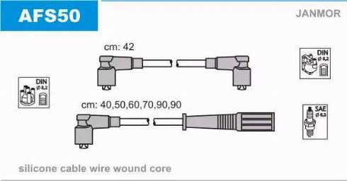 Janmor AFS50 - Комплект проводів запалювання autocars.com.ua