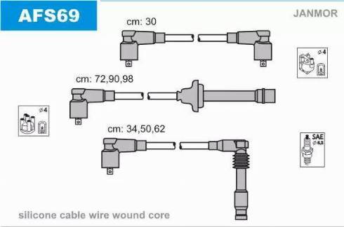 Janmor AFS69 - Комплект проводів запалювання autocars.com.ua