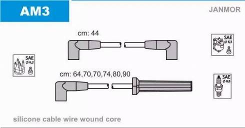 Janmor AM3 - Комплект проводів запалювання autocars.com.ua
