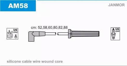 Janmor AM58 - Комплект проводів запалювання autocars.com.ua