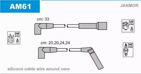 Janmor AM61 - Комплект проводів запалювання autocars.com.ua