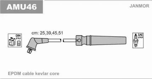 Janmor AMU46 - Комплект проводов зажигания avtokuzovplus.com.ua