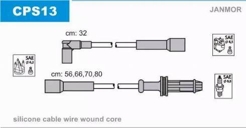 Janmor CPS13 - Комплект проводів запалювання autocars.com.ua