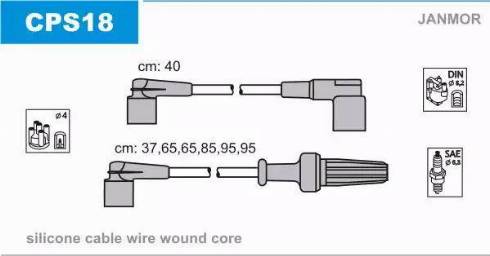 Janmor CPS18 - Комплект проводів запалювання autocars.com.ua