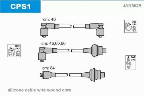 Janmor CPS1 - Комплект проводів запалювання autocars.com.ua