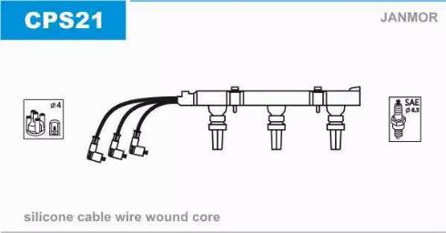Janmor CPS21 - Комплект проводів запалювання autocars.com.ua