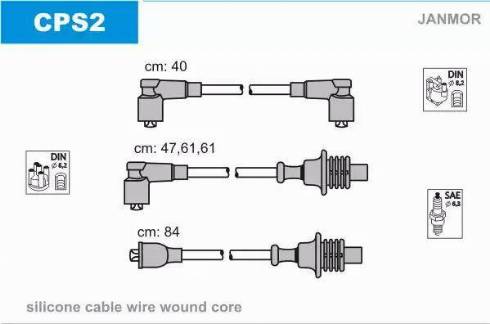 Janmor CPS2 - Комплект проводів запалювання autocars.com.ua