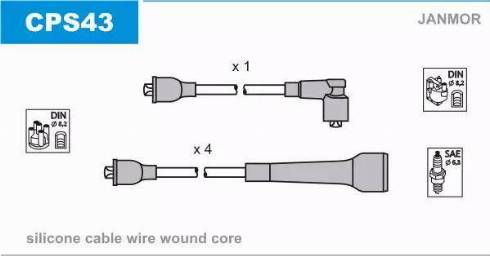 Janmor CPS43 - Комплект проводів запалювання autocars.com.ua