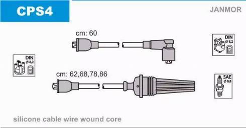 Janmor CPS4 - Комплект проводів запалювання autocars.com.ua