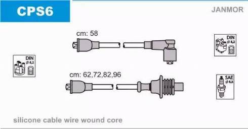 Janmor CPS6 - Комплект проводів запалювання autocars.com.ua
