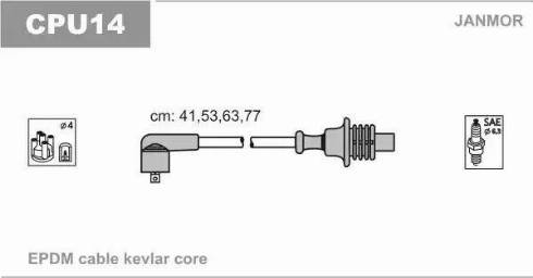 Janmor CPU14 - Комплект проводів запалювання autocars.com.ua