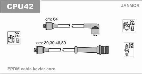 Janmor CPU42 - Комплект проводів запалювання autocars.com.ua