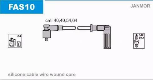 Janmor FAS10 - Комплект проводів запалювання autocars.com.ua