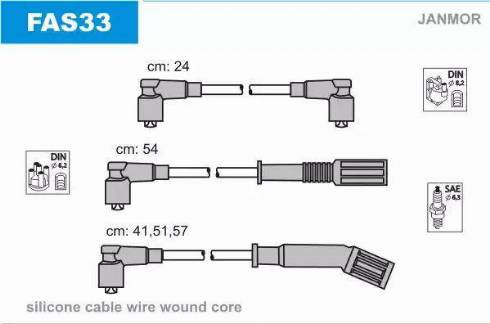 Janmor FAS33 - Комплект проводов зажигания autodnr.net