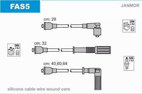Janmor FAS5 - Комплект проводов зажигания avtokuzovplus.com.ua