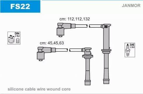 Janmor FS22 - Комплект проводов зажигания avtokuzovplus.com.ua