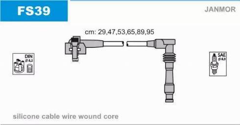Janmor FS39 - Комплект проводів запалювання autocars.com.ua