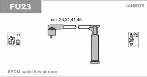 Janmor FU23 - Комплект проводов зажигания avtokuzovplus.com.ua