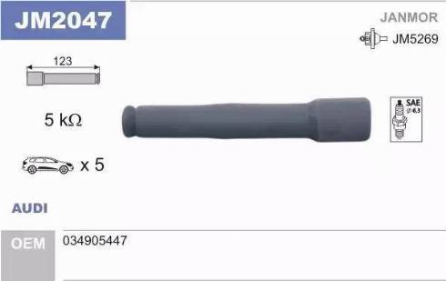Janmor JM2047 - Вилка, котушка запалювання autocars.com.ua