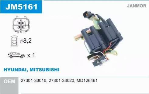Janmor JM5161 - Котушка запалювання autocars.com.ua