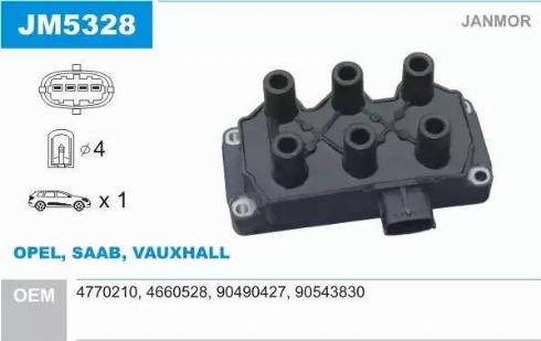 Janmor JM5328 - Котушка запалювання autocars.com.ua