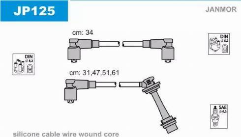 Janmor JP125 - Комплект проводов зажигания autodnr.net
