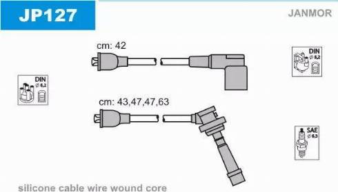 Janmor JP127 - Комплект проводів запалювання autocars.com.ua