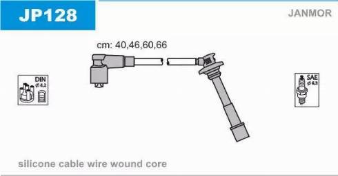 Janmor JP128 - Комплект проводів запалювання autocars.com.ua