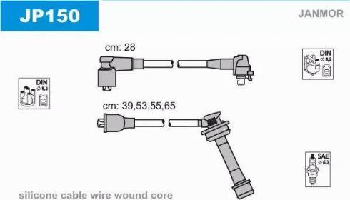 Janmor JP150 - Комплект проводів запалювання autocars.com.ua
