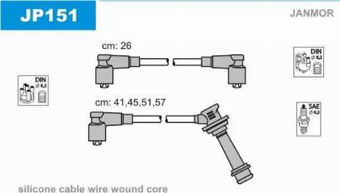 Janmor JP151 - Комплект проводів запалювання autocars.com.ua