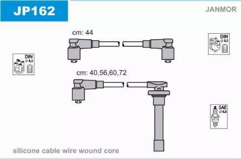 Janmor JP162 - Комплект проводов зажигания avtokuzovplus.com.ua