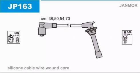 Janmor JP163 - Комплект проводів запалювання autocars.com.ua