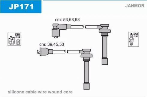 Janmor JP171 - Комплект проводов зажигания avtokuzovplus.com.ua